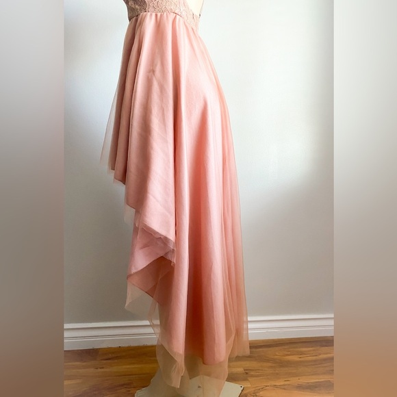 NWT Windsor Formal High Low Tulle Floral Embroidery Gown Maxi Dress Prom Wedding - Picture 2 of 11